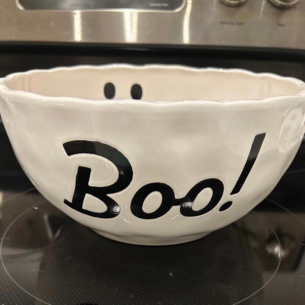 Boo Ghost Face Candy Bowl Dish